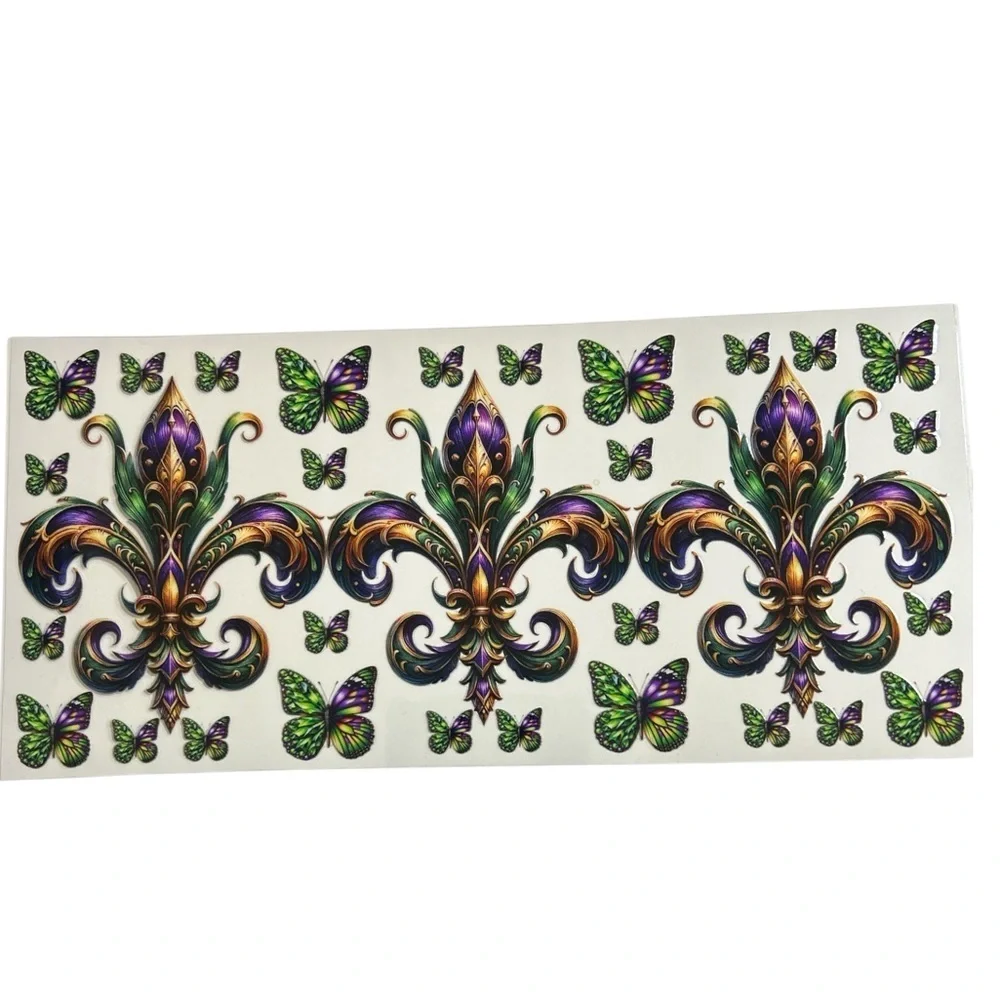 Mardi Gras Butterflies Cup Decal 485